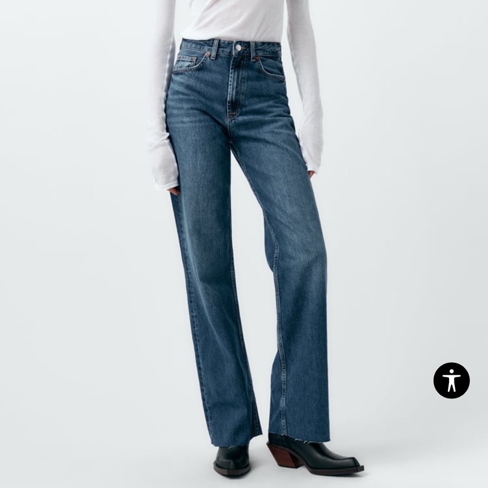 Zara Blue Flare & Wide Leg Jeans